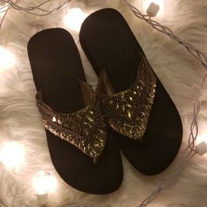 Yellow Box Flip Flop Sandals